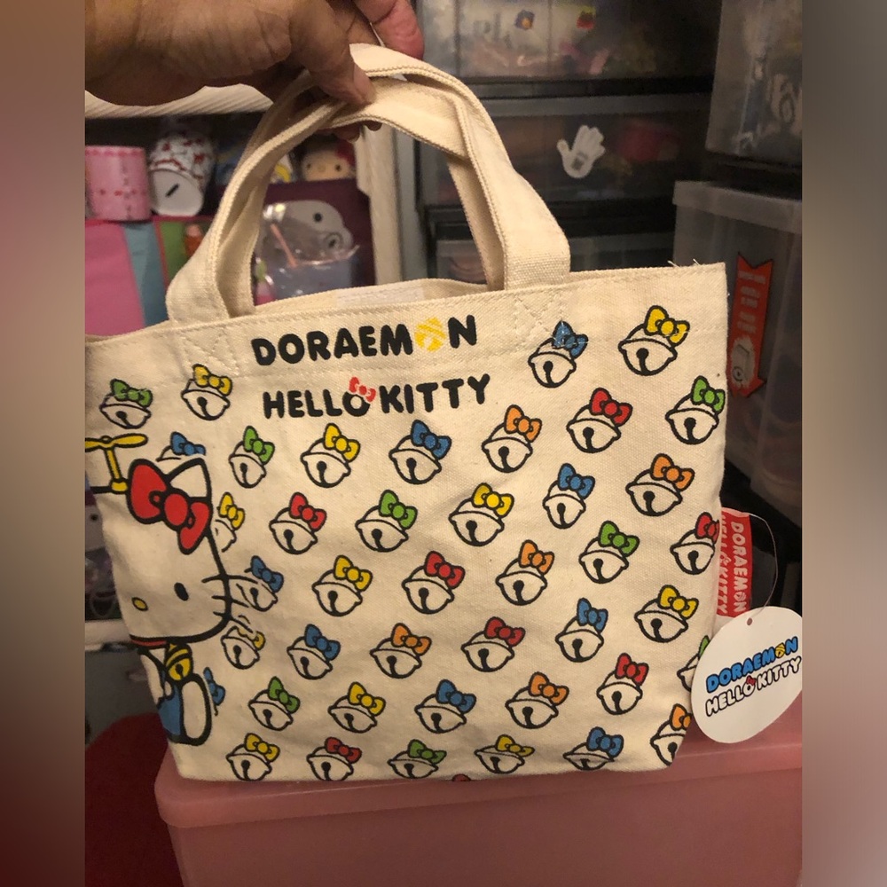 DORAEMON HELLO KITTY Limited Edition Tote Canvas Bag New